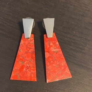 Vibrant Kendra Scott Coral Stone Earrings